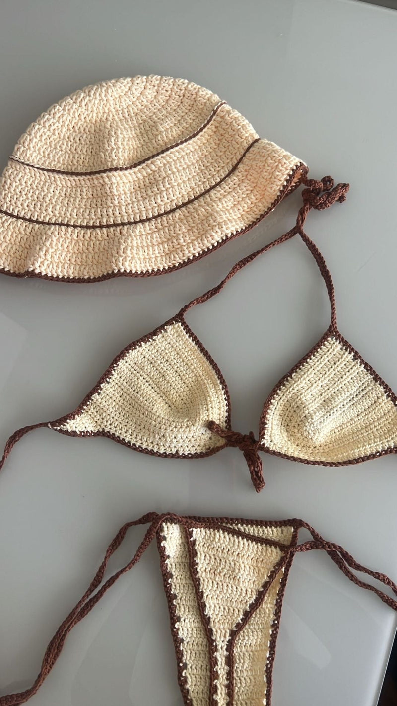 BUCKET & BIQUINI CROCHÊ - CONJUNTO